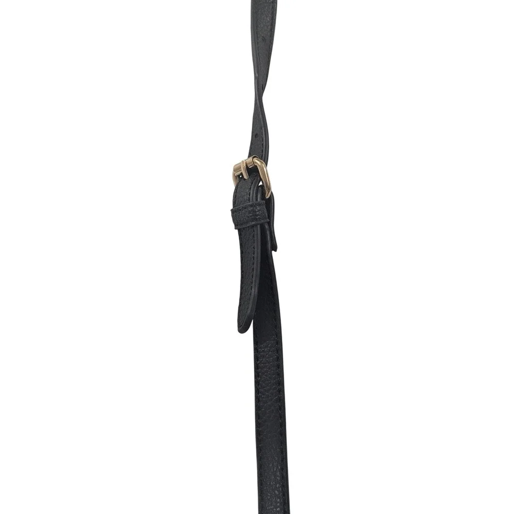 Chic Leopard Flap Mini Crossbody Phone Bag Black Faux Leather Gold Hardware